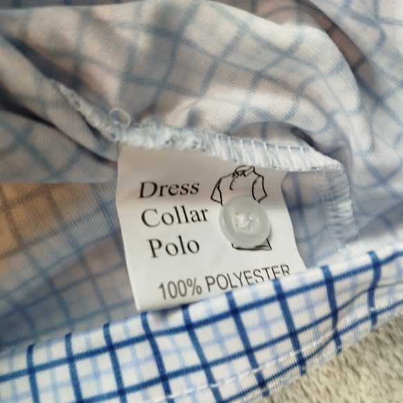 NWOT Collars And Co Dress Collar Polo Mens 2XL TALL Blue Tattersall Check Golf - Picture 7 of 11